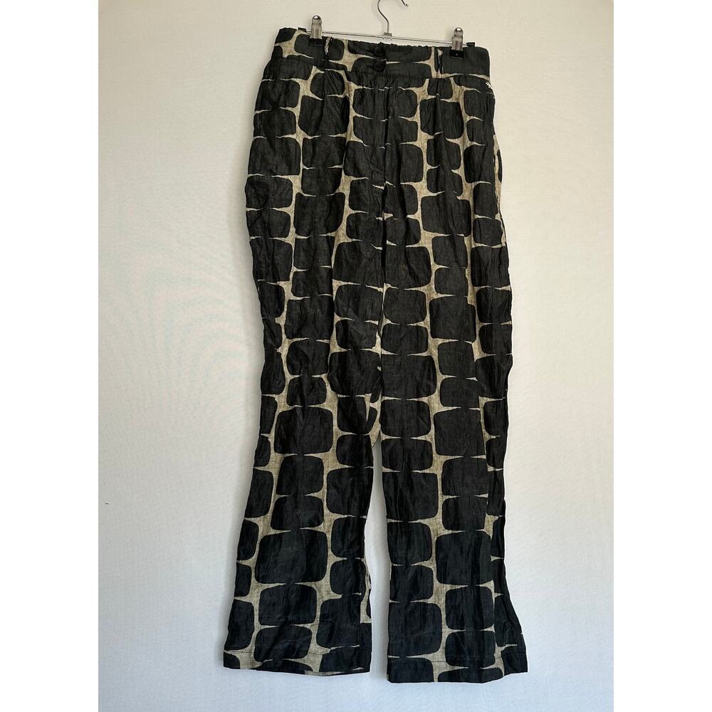 NWT Souvenir Silk Cotton Small Pantalone Sabbia/Nero Tan Black Dress Pant Small - Picture 2 of 16